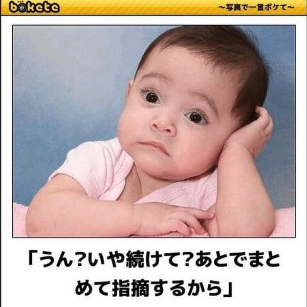赤ちゃんでボケて(bokete)画像まとめ：うん？いや続けて？あとでまとめて指摘するから