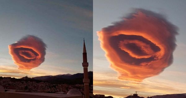 心が汚れていると別のものに見えるトルコの巨大ピンク雲