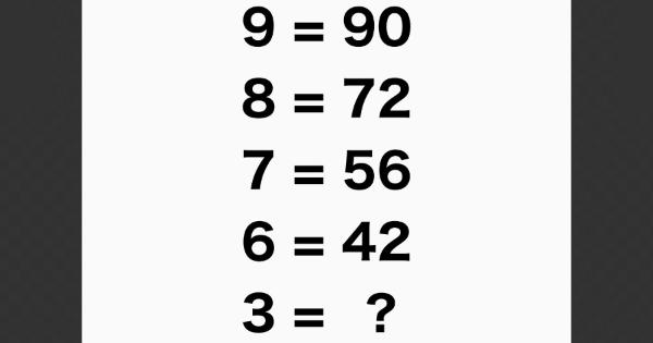 【これが解けたら天才らしい】9=90、8=72、7=56、6=42、3=？