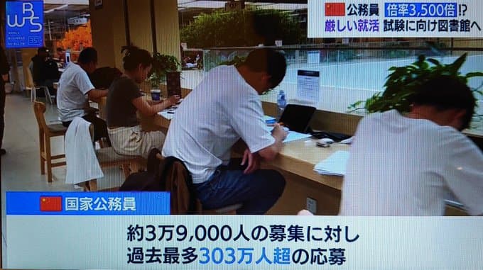 中国の就職氷河期がヤバすぎる！公務員の倍率3500倍！