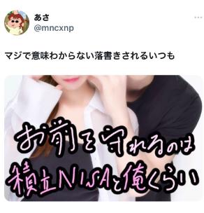 『お前を守れるのはお前の“家放”と俺くらい』のパロディ「お前を守れるのはつみたてNISAと俺くらい」が爆誕してしまう